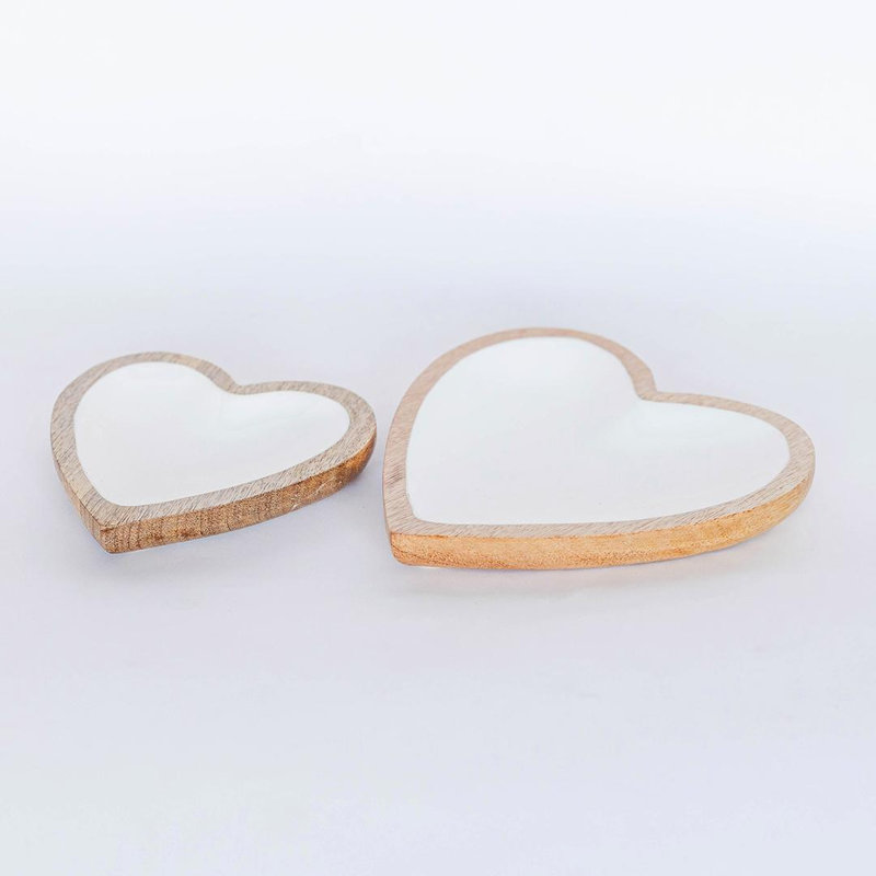 Set Of 2 Heart Shaped Trays