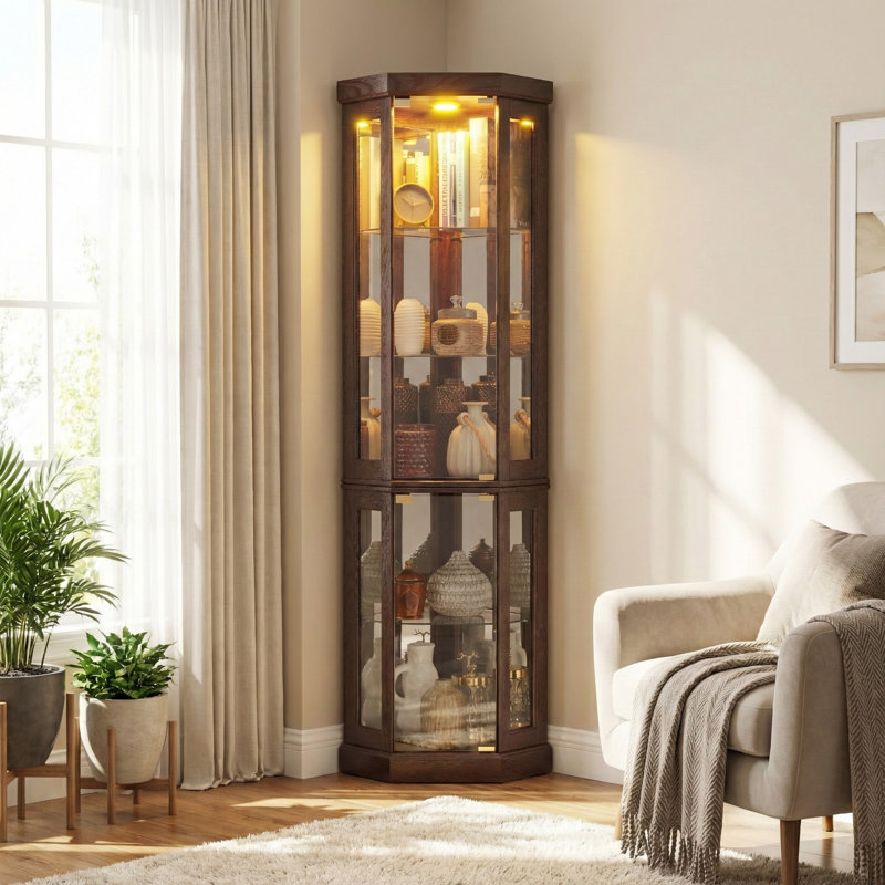 Vitrine de coin Cherry Oak, Cerisier