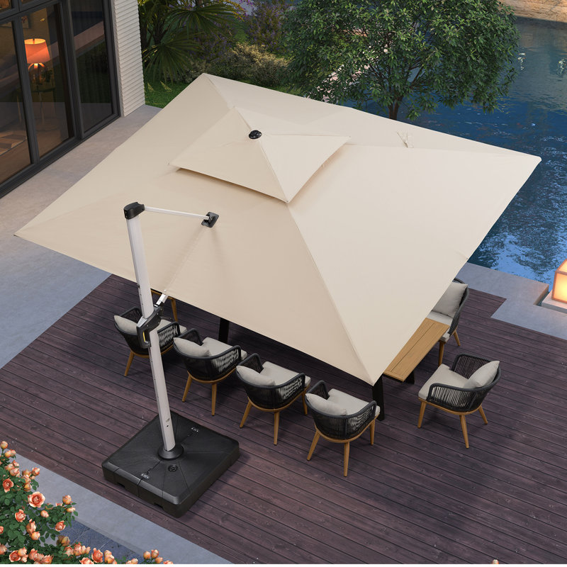 304cm X 396cm Rectangular Cantilever Parasol, Beige