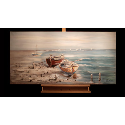 Seaside Hand -Painted Acrylic Painting