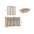 Natural MDF Sideboard Buffet With White Carved Doors And Drawers, Decorative Wall Panel Included