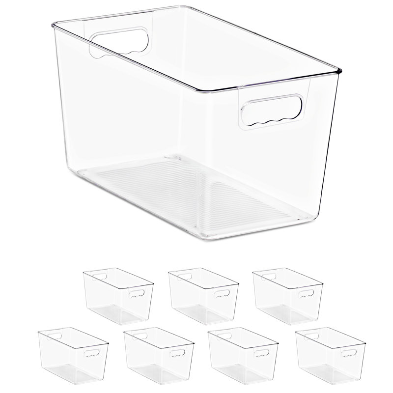 Sorbus 8 and 10 Pack Clear Stackable Storage Containers with Lids for Kitchen, Pantry,Cabinet Organization (Large, Extra Large)