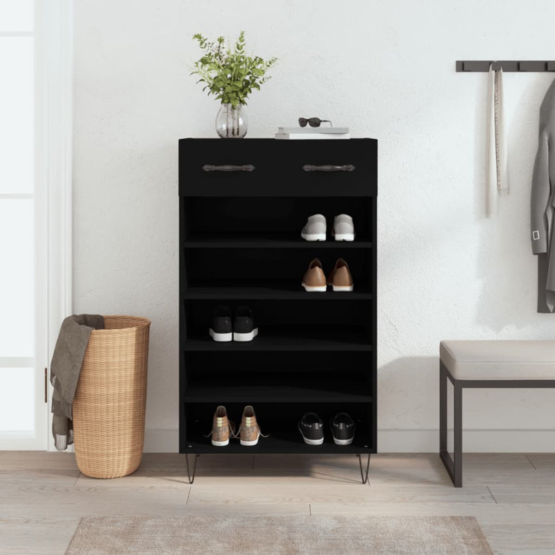 Gwyneth 10 Pair Shoe Storage Cabinet, Black