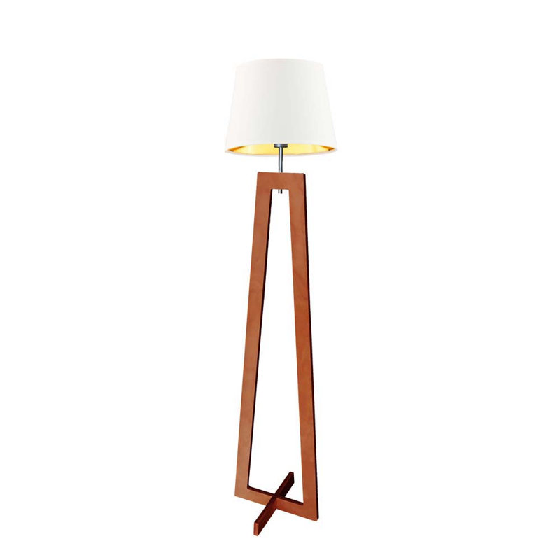 Pip 160 H cm Floor Lamp, White/Gold Inside, White