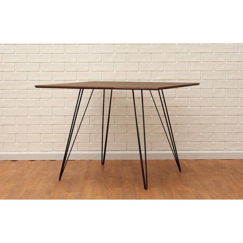 Table de salle à manger Williams, Noir, H 30 po x L 40 po x l 40 po, Noyer
