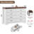 8-Drawer Dresser 52"W Double Dresser With Walnut Brown Top Panel