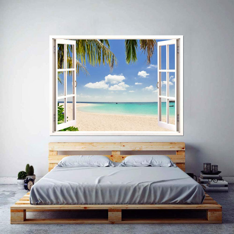 Murale large plage et océan, L 48 po x l 36 po