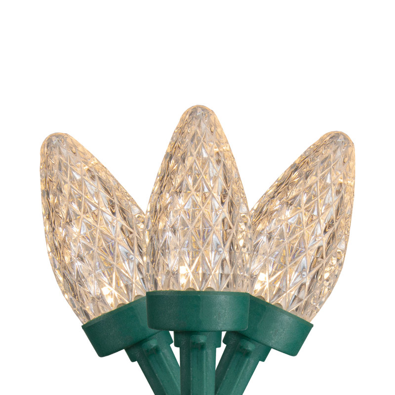 50 lumières DEL de Noël à facettes C7, Blanc
