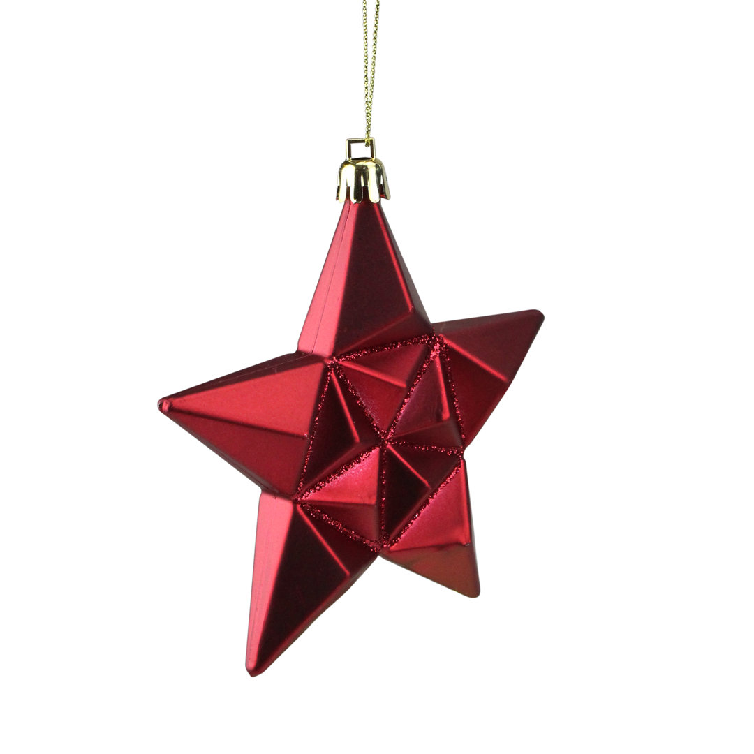 Glittered Star Shatterproof Christmas Ornament (Set of 12) The Holiday Aisle® 