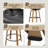 Swivel Bar Stools, 26" Kitchen Counter Height Stools with Back Wooden Legs and Footrest, Black Leather Barstools for Kitchen Island-949073735-951640199