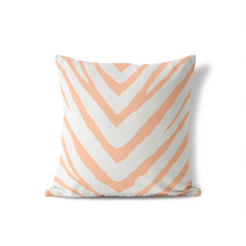 Coussin Zebra, H 18 po x l 18 po, Pêche / orange