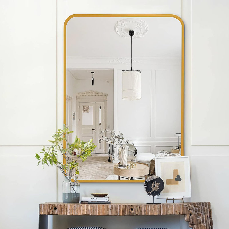Miroir mural pour salle de bain, Doré, 30 po x 22 po