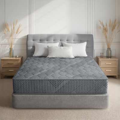 10/12" Medium Anti Static Cooling Gel Memory Foam Antisensitivity Hybrid Mattresses in a box with CertiPUR-US and Oeko TEX Certified by Alwyn Home