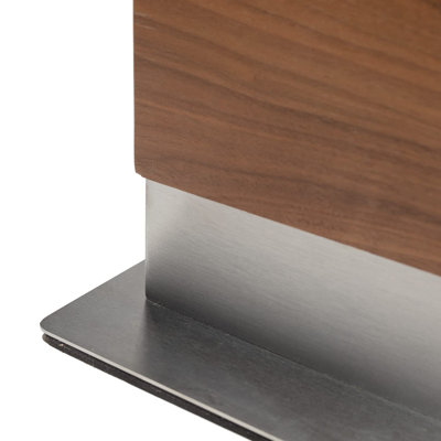 Magnetic Knife Holder With Display Stand, Double Sided Strong Magnetic Knife Block For Kitchen Counter Top, Universal Empty Storage Organizer Block (Walnut Wood)