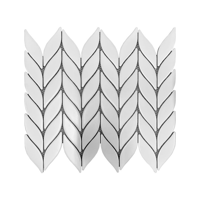 1.06" x 4" Petal/Leaf Matte Porcelain Mosaic Wall & Floor Tile