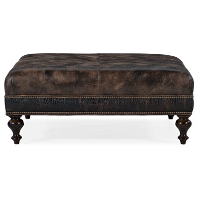 Repose-pieds carré standard en cuir véritable de 42,5 po de largeur