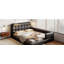 Grand lit plateforme tapissier avec 2 lampes de lecture, noir-129184976