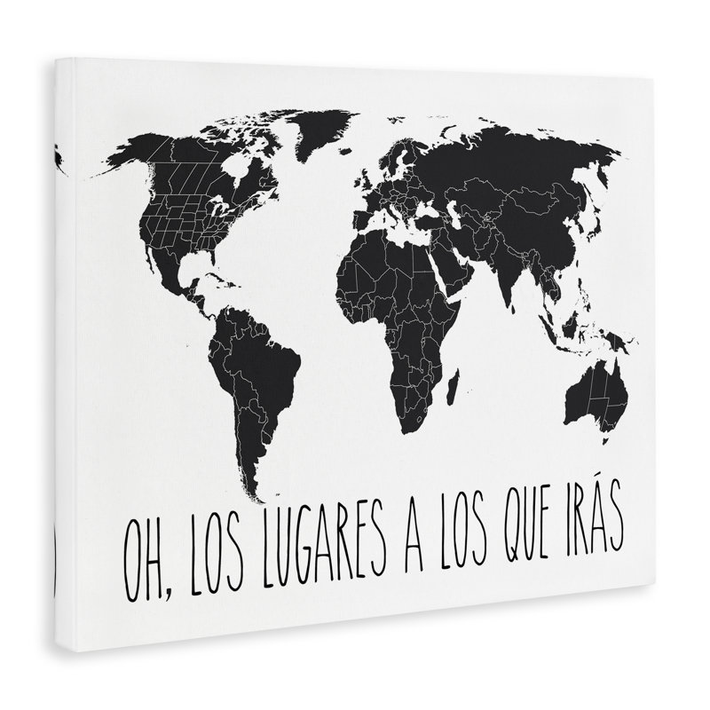 "Los Lugares a Los Que Iras", art mural sur toile par lettré et doublé, H 24 po x l 30 po