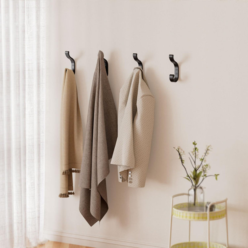 Metal Wall Mounted Required Wall Hook, Black