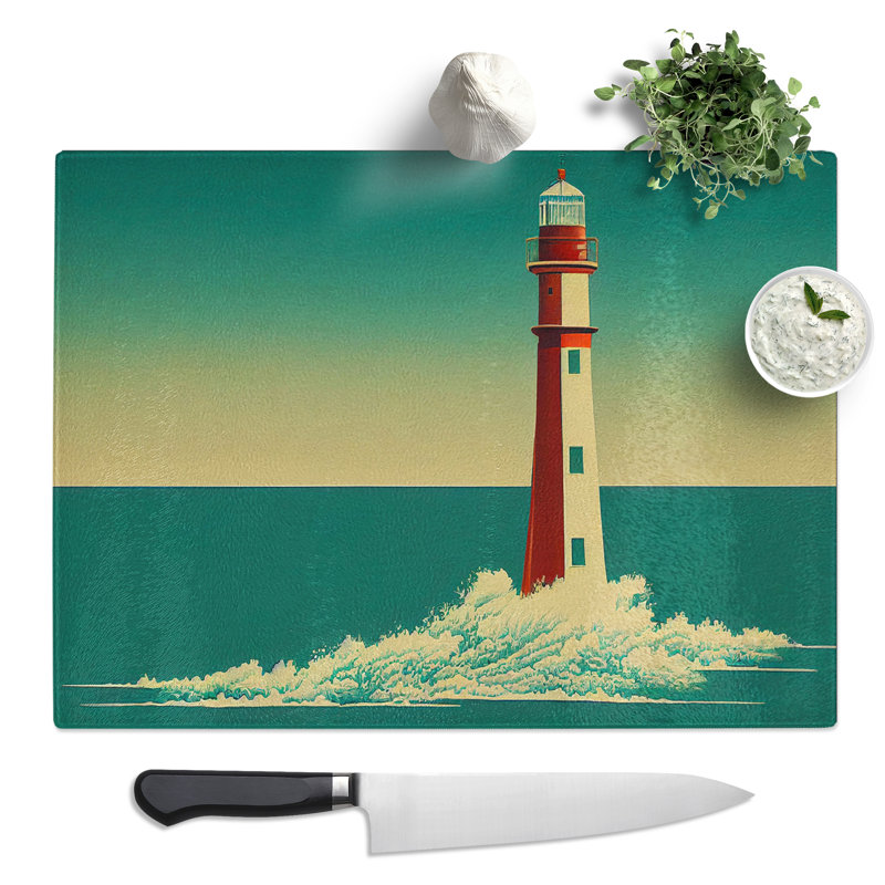 Art Deco Lighthouse Vol.2  Glass Chopping Board