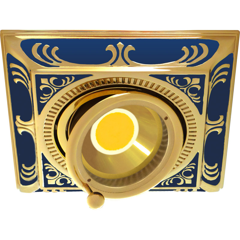 Flickinger 9.5cm Adjustable Recessed Trim, Gold/Blue