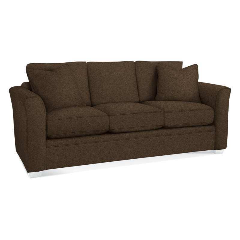 Bridgeport 85'' Upholstered Sofa, Elite Chocolate; 0321-72, Frost White Finish