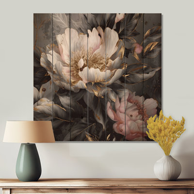 Ikraa - Décoration murale en bois floral sur bois de pin naturel