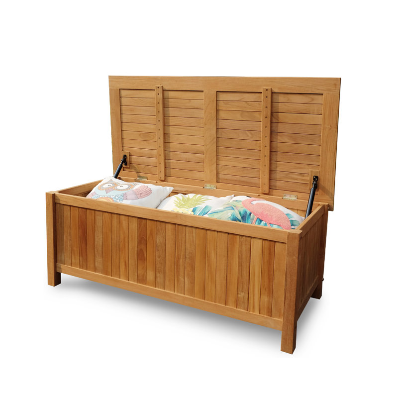 Coffre de terrasse en teck massif Summerton, H 24 po x l 60 po x P 30 po