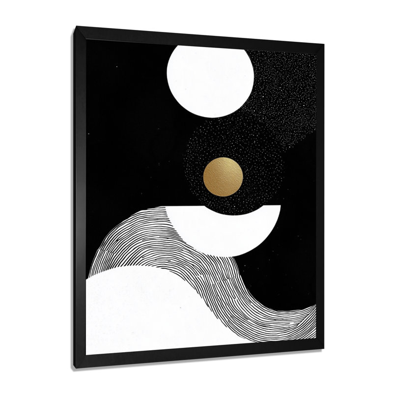 Whately - reproduction d'art sur toile abstraite, Noir, H 20 po x l 12 po, Reproduction encadrée d'une seule photo