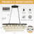 6‑Light Layered Kitchen Island Pendant, Dining Room Chandelier With Glass Teardrop Shapes