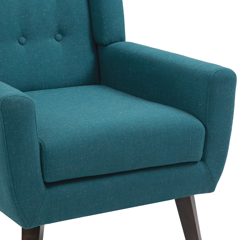 Stephanny Upholstered Armchair, Light Blue Linen Blend