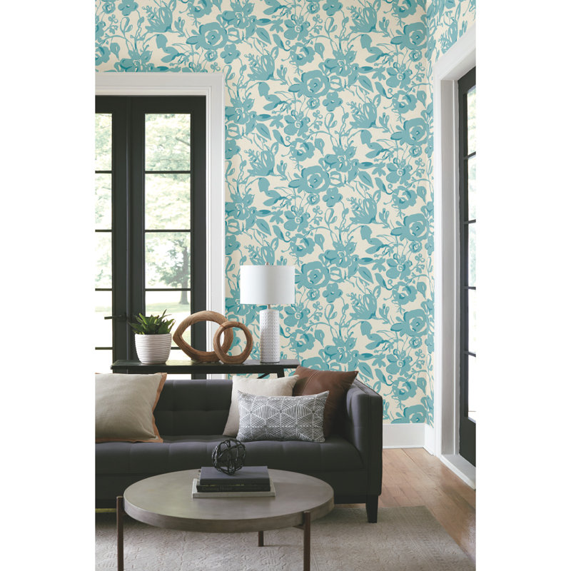 Rouleau de papier peint L 27 pi x l 27 po, Turquoise
