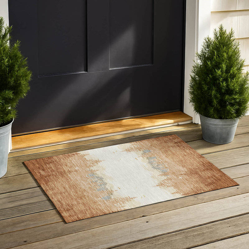 Machine Washable Indoor/Outdoor Chantille ACN2861 Lodge Rug, Paprika, 2'6" x 3'10"