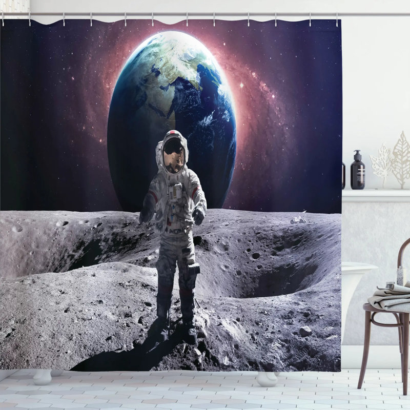 Rideau de douche à cosmos simple space attelles astronaute, l 69 po x L 70 po