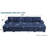 120" W Symmetrical U-Shaped Pull Out Sleeper Sofa, Double Storage Chaise-872803918