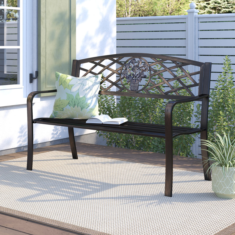 Aamari Rose Insert Steel Bench, Bronze