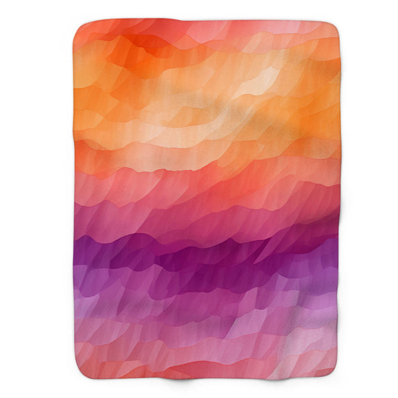 Twilight Gradient - couverture sherpa de qualité supérieure 1 pièce, Grand lit