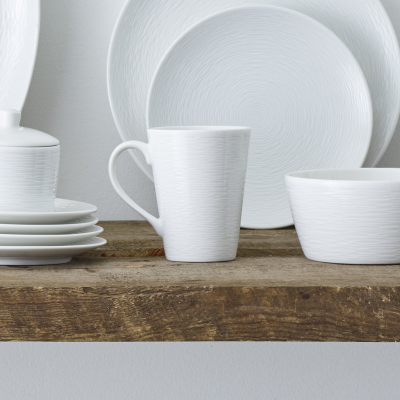 Noritake Colorscapes Swirl Mugs, 12 oz, Blanc