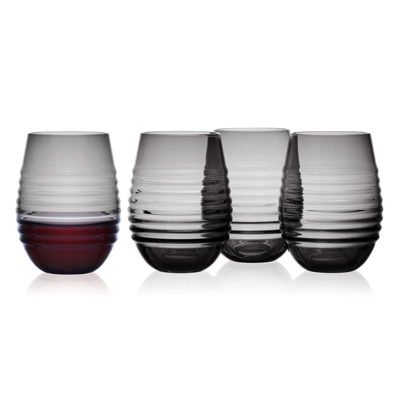 Mikasa Ciara 18 oz. Stemless Wine Glasses, Gray