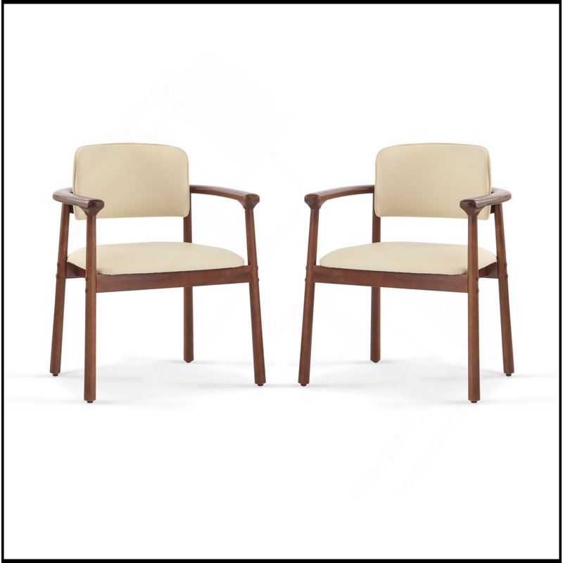 2 - Pack Dining Room Chairs, Sturdy Rubber Wood, Comfortable PU Foam Seat, Ideal For Home & Kitchen