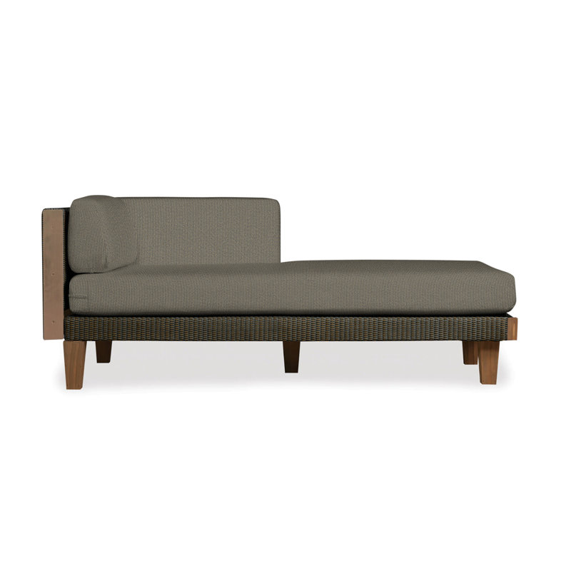 Catalina Outdoor Teak Chaise Lounge, Fife Aruba, Mink