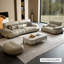 Canapé modulaire en cuir véritable kaki clair-2023620359