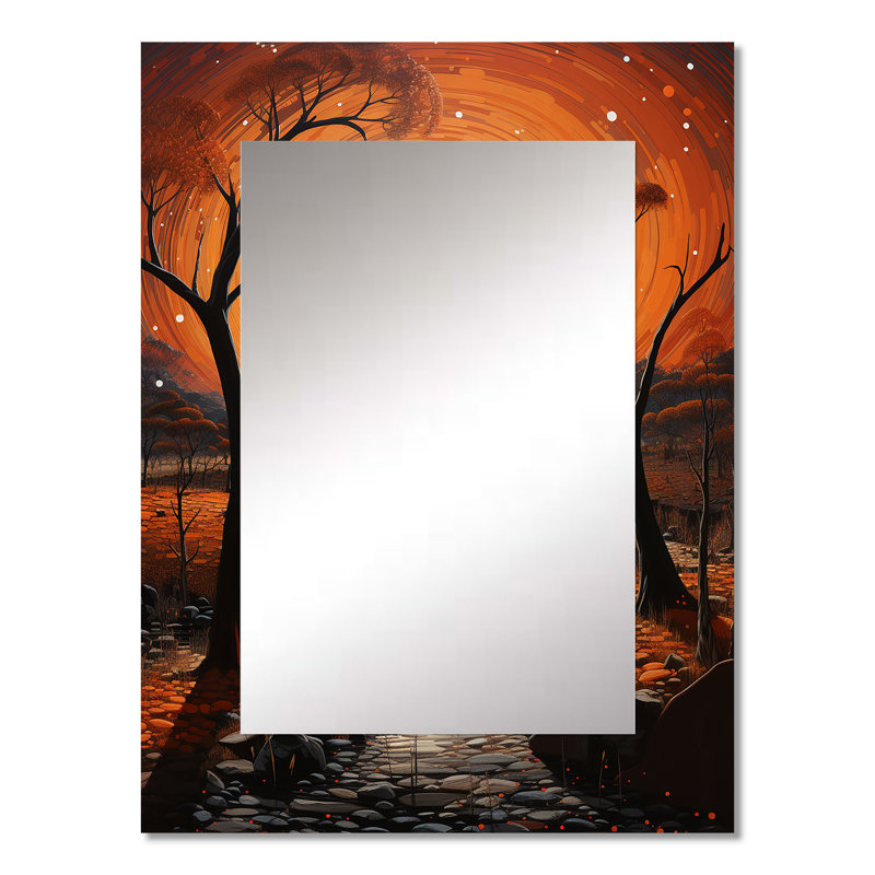 Miroir africain I, art mural africain, 32 po x 24 po