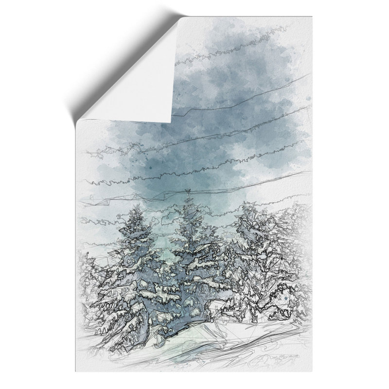 Winter Forest Sketch - Frameless Print, 42cm H x 30cm W x 0.1cm D