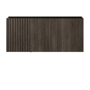 Armoire 30 po en contreplaqué à grain de bois espresso Muri avec porte et tiroir, sans couvercle et sans couvercle, sans couvercle ni évier 