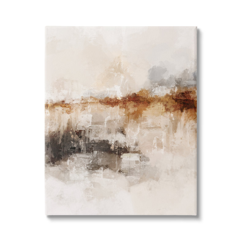 Atmospherique brun et beige sur toile par Ros Ruseva, impression, H 30 po x l 24 po x P 1,5 po