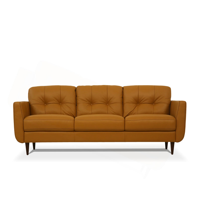 Camel Leather Sofa (Assembled)
