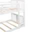 Lit superposé simple au-dessus de simple avec échelle et garde-corps, fabriqué en bois de pin massif pour une solution de sommeil durable et sécuritaire