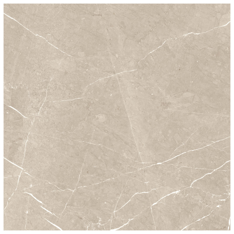 Autograph Arabescato 48X48 Marble Look Satin Porcelain Tile, Crema