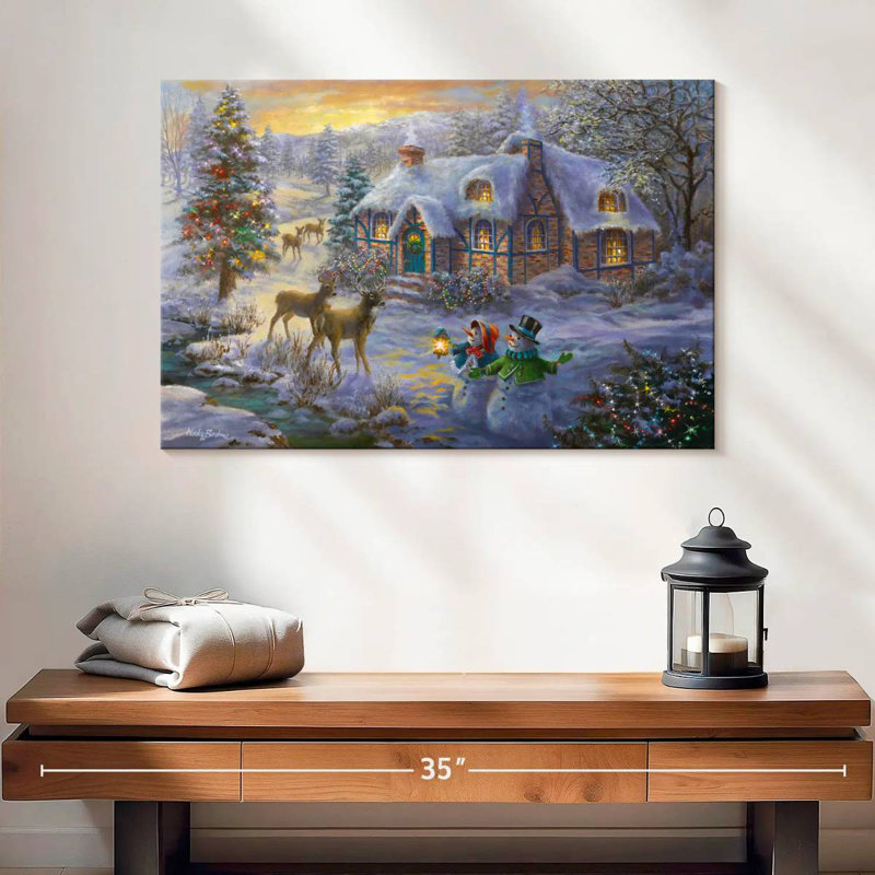 Christmas Cottage II, H 24 po x l 36 po